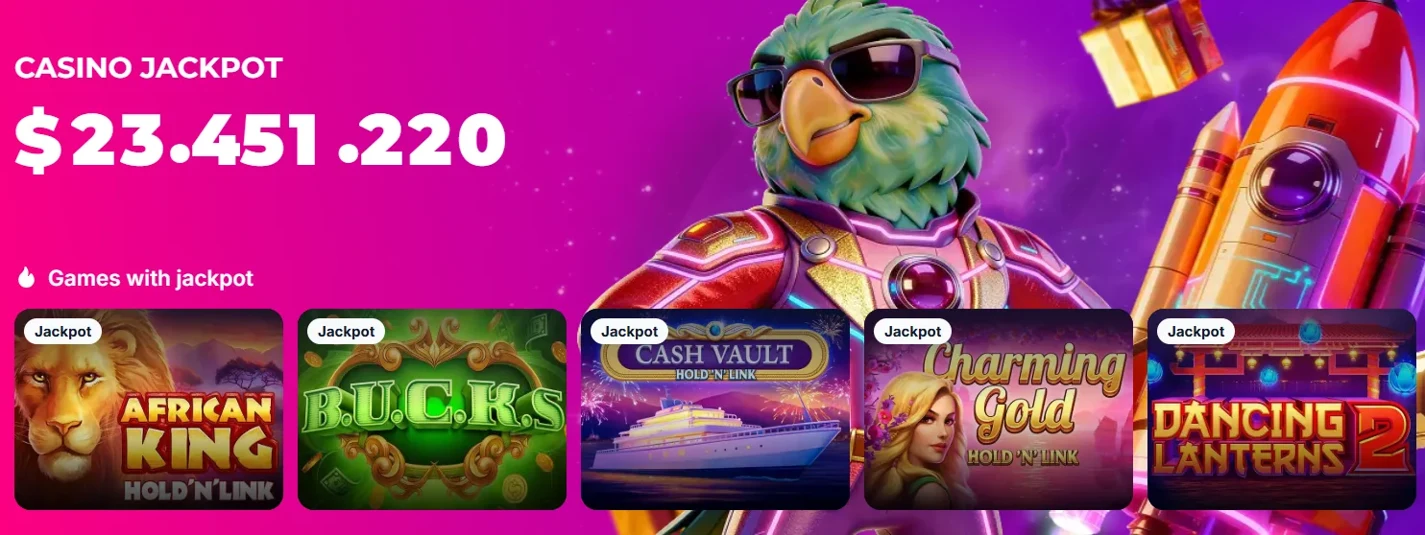 Casino Jackpot do Lukkly e jogos Hold'n'Link participantes